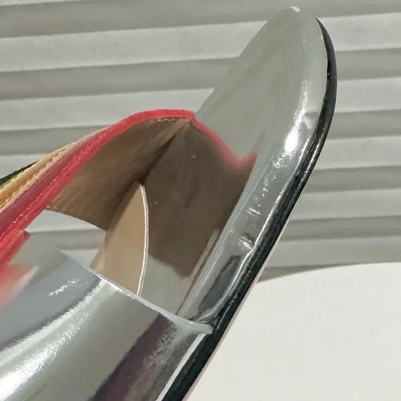 🌺CHRISTIAN LOUBOUTIN🌺 Arkenmule Silver Rainbow Mule Sandal Size: 36.5 - Picture 11 of 15